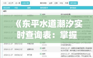 《東平水道潮汐實時查詢表：掌握潮汐變化，暢游無憂》
