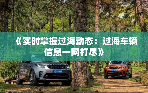 《實(shí)時(shí)掌握過(guò)海動(dòng)態(tài)：過(guò)海車(chē)輛信息一網(wǎng)打盡》