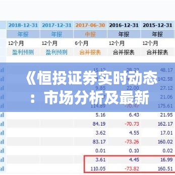 《恒投證券實(shí)時(shí)動(dòng)態(tài)：市場分析及最新行情解讀》