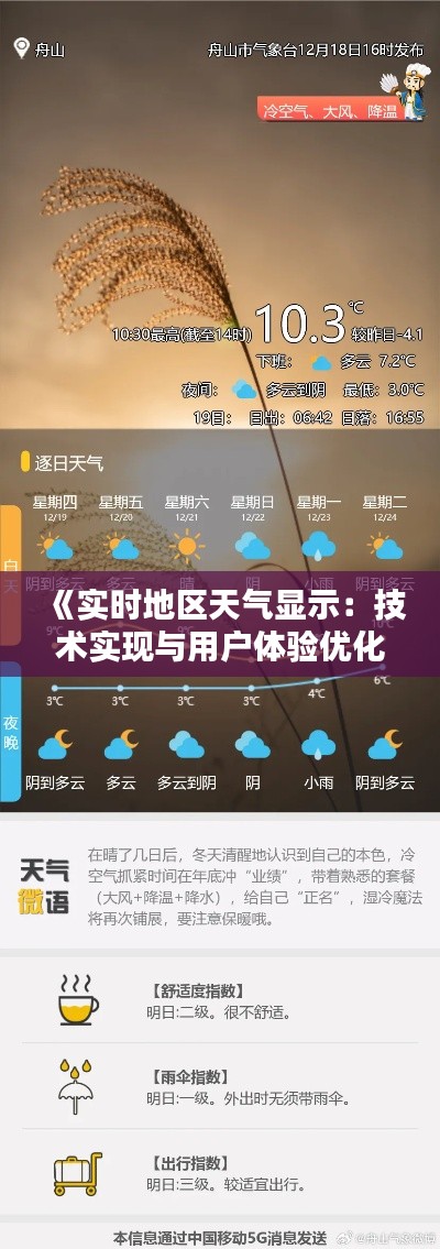 《實時地區(qū)天氣顯示：技術(shù)實現(xiàn)與用戶體驗優(yōu)化》