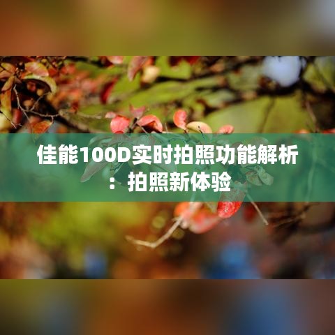 佳能100D實時拍照功能解析：拍照新體驗