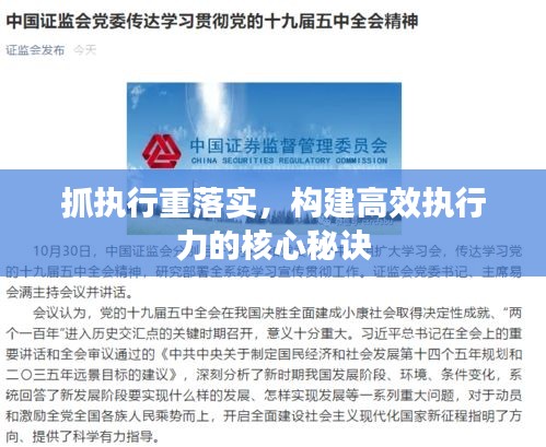 抓執(zhí)行重落實(shí)，構(gòu)建高效執(zhí)行力的核心秘訣