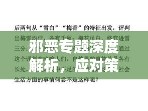 邪惡專題深度解析，應(yīng)對策略與探討之道