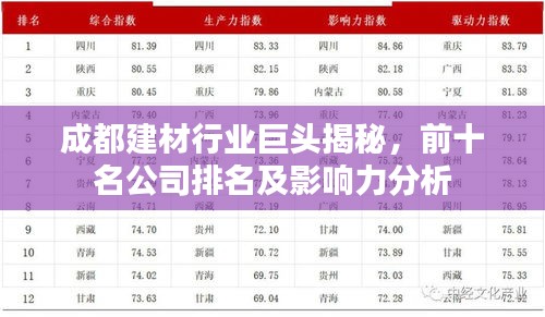 成都建材行業(yè)巨頭揭秘，前十名公司排名及影響力分析