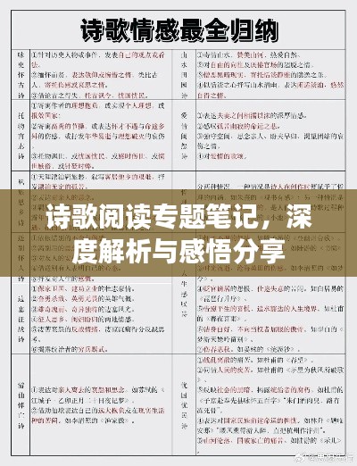 詩歌閱讀專題筆記，深度解析與感悟分享