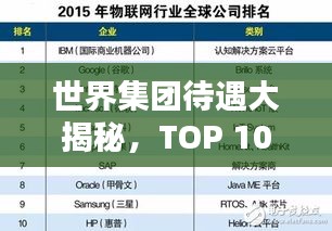 世界集團(tuán)待遇大揭秘，TOP 10企業(yè)排名榜單！