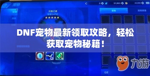 DNF寵物最新領(lǐng)取攻略，輕松獲取寵物秘籍！