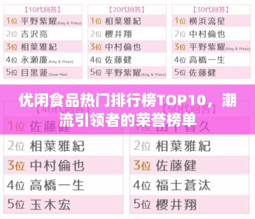 優(yōu)閑食品熱門排行榜TOP10，潮流引領(lǐng)者的榮譽(yù)榜單