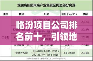 臨汾項目公司排名前十，引領(lǐng)地區(qū)發(fā)展的行業(yè)佼佼者