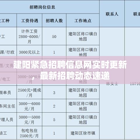 建陽(yáng)緊急招聘信息網(wǎng)實(shí)時(shí)更新，最新招聘動(dòng)態(tài)速遞