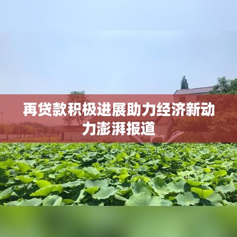 再貸款積極進展助力經(jīng)濟新動力澎湃報道