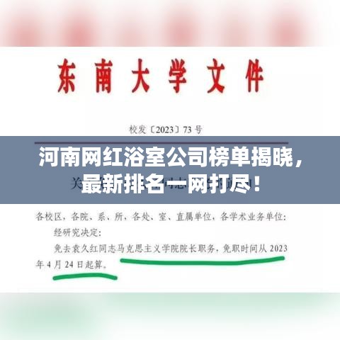 河南網(wǎng)紅浴室公司榜單揭曉，最新排名一網(wǎng)打盡！