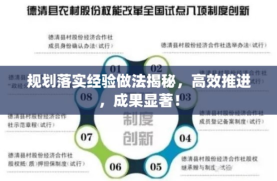 規(guī)劃落實經驗做法揭秘，高效推進，成果顯著！