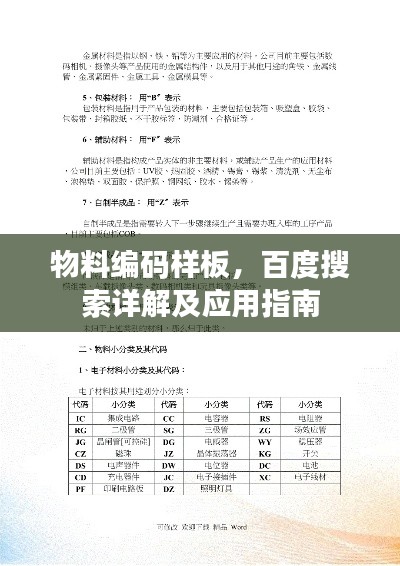 物料編碼樣板，百度搜索詳解及應用指南