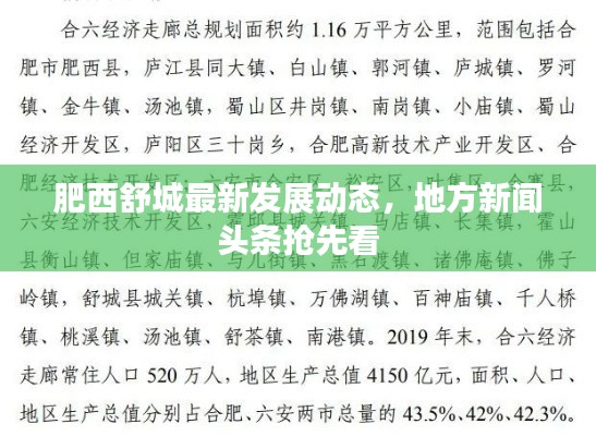 肥西舒城最新發(fā)展動態(tài)，地方新聞頭條搶先看