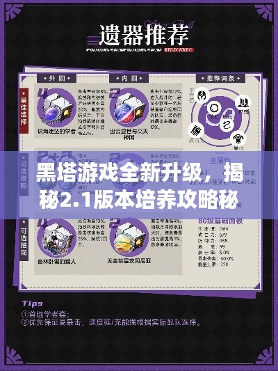 黑塔游戲全新升級，揭秘2.1版本培養(yǎng)攻略秘籍