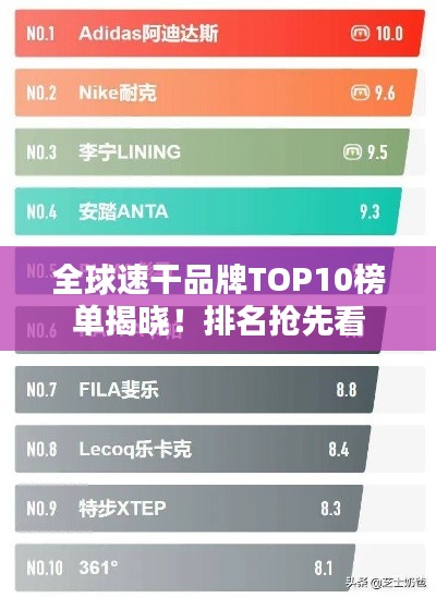 全球速干品牌TOP10榜單揭曉！排名搶先看