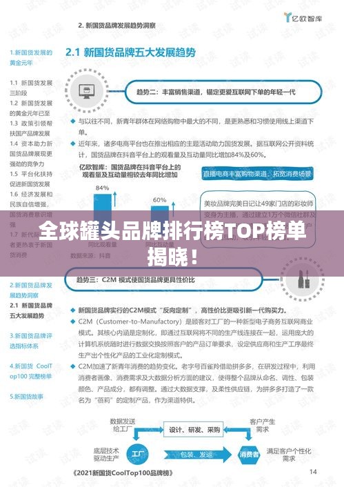 全球罐頭品牌排行榜TOP榜單揭曉！
