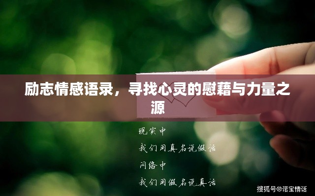 勵志情感語錄，尋找心靈的慰藉與力量之源