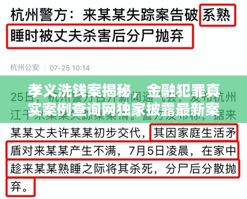 孝義洗錢案揭秘，金融犯罪真實(shí)案例查詢網(wǎng)獨(dú)家披露最新案件詳情